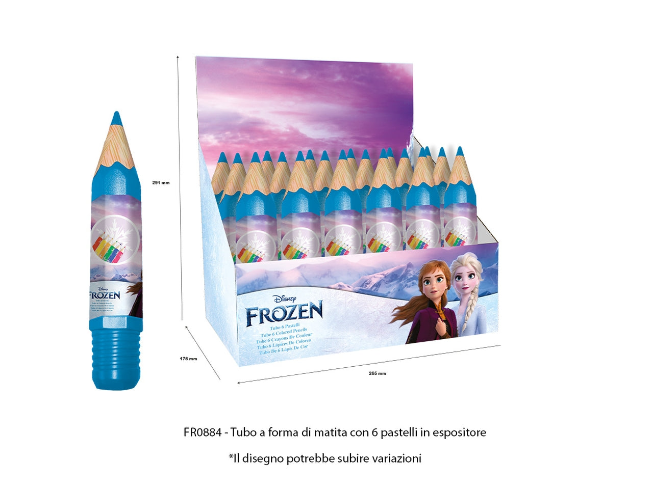 Frozen 6 colori a matita in tubo
