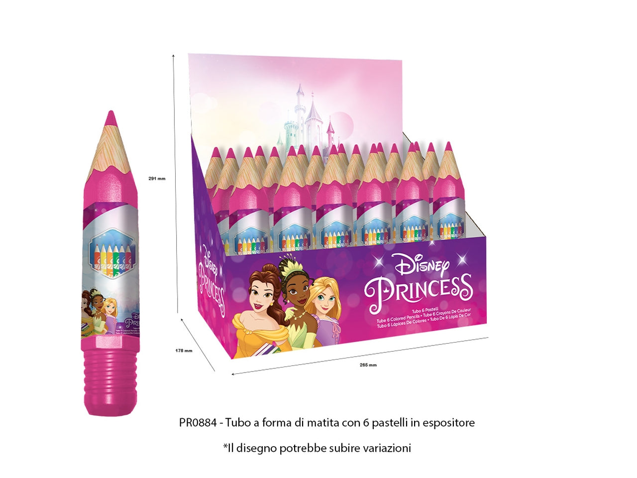 Princess 6 colori a matita in tubo