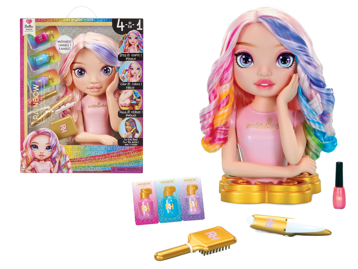 Rainbow High Styling Head Playset: Set di Gioco Multicolor con Testa da Pettinare, Smalti e Accessori, Gioco Unisex per Bambini 4+
