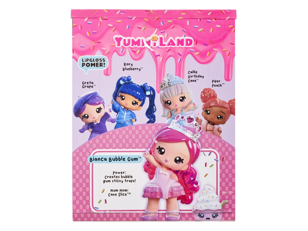 Yummiland Large Doll + Lipgloss Pet - Bianca Bubblegum: Bambola Rosa con Lucidalabbra Personalizzabile, Pettine e Accessori, Gioco Unisex per Bambini 4+ | MGA Entertainment