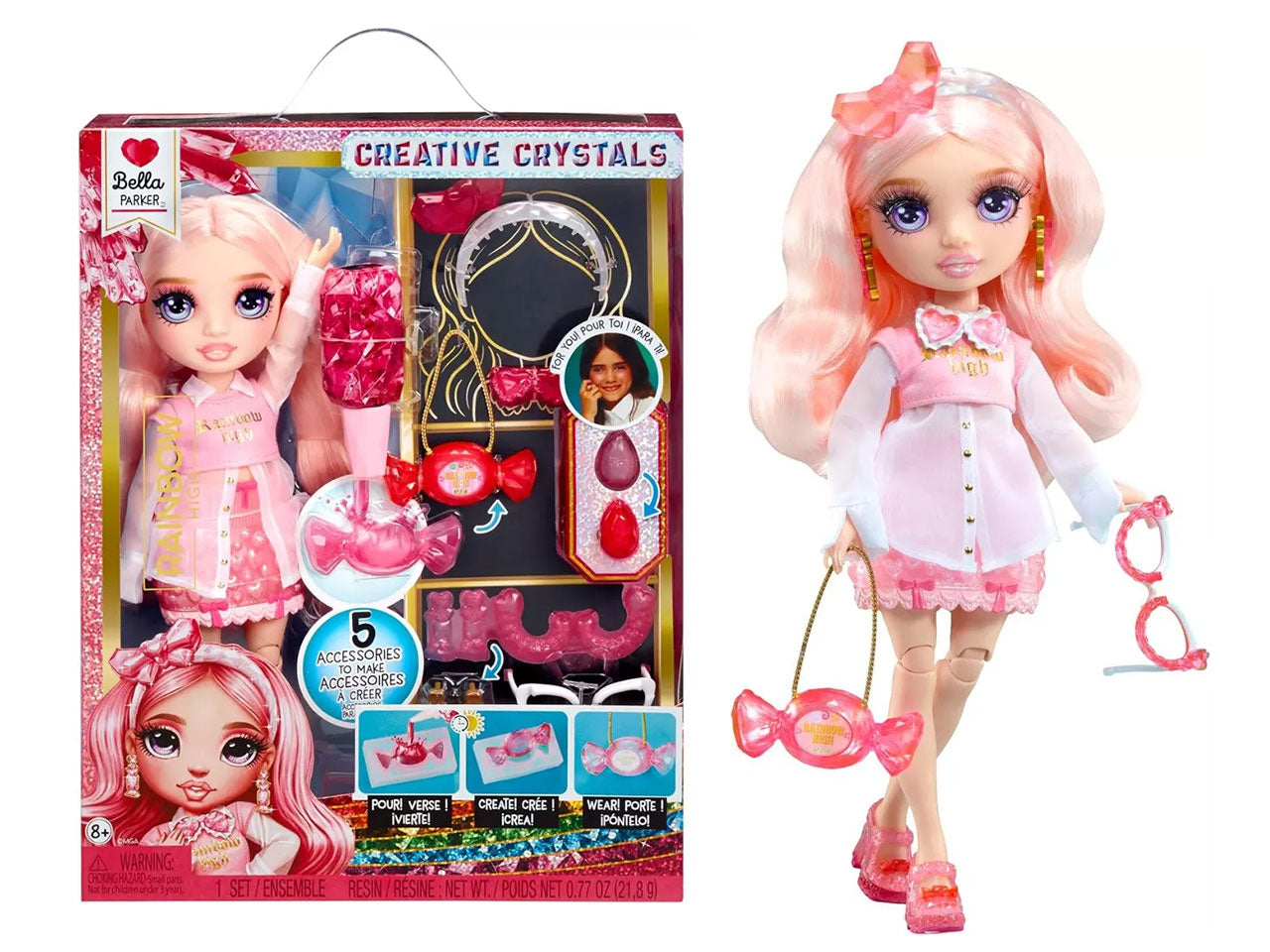 Rainbow High creative crystals fashion doll bella per età 8+ | Mga