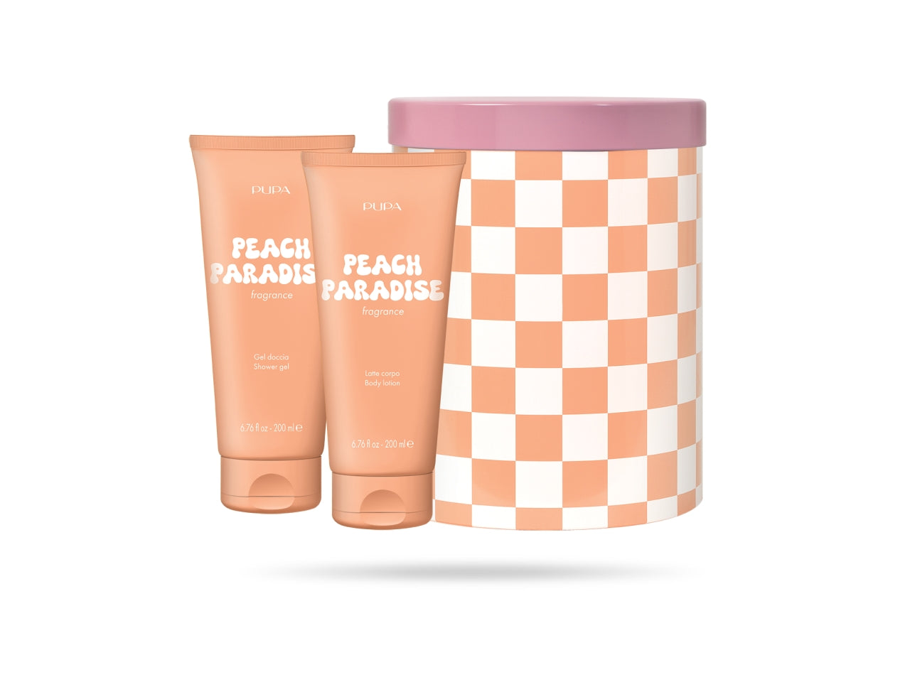 Pupa happybox kit 1 peach paradise lattedoccia 200ml + lattecorpo 200ml, Capacità : 200+200 ml | Pupa $