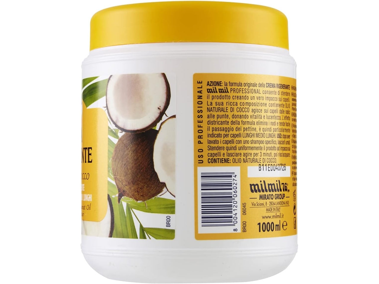 Milmil crema rigenerante per capelli - olio di cocco 1000ml $