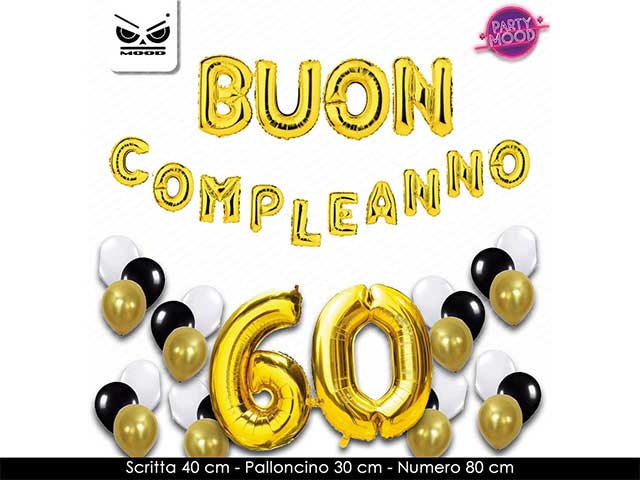 Palloncino 60compleanno 39 pezzi st4671