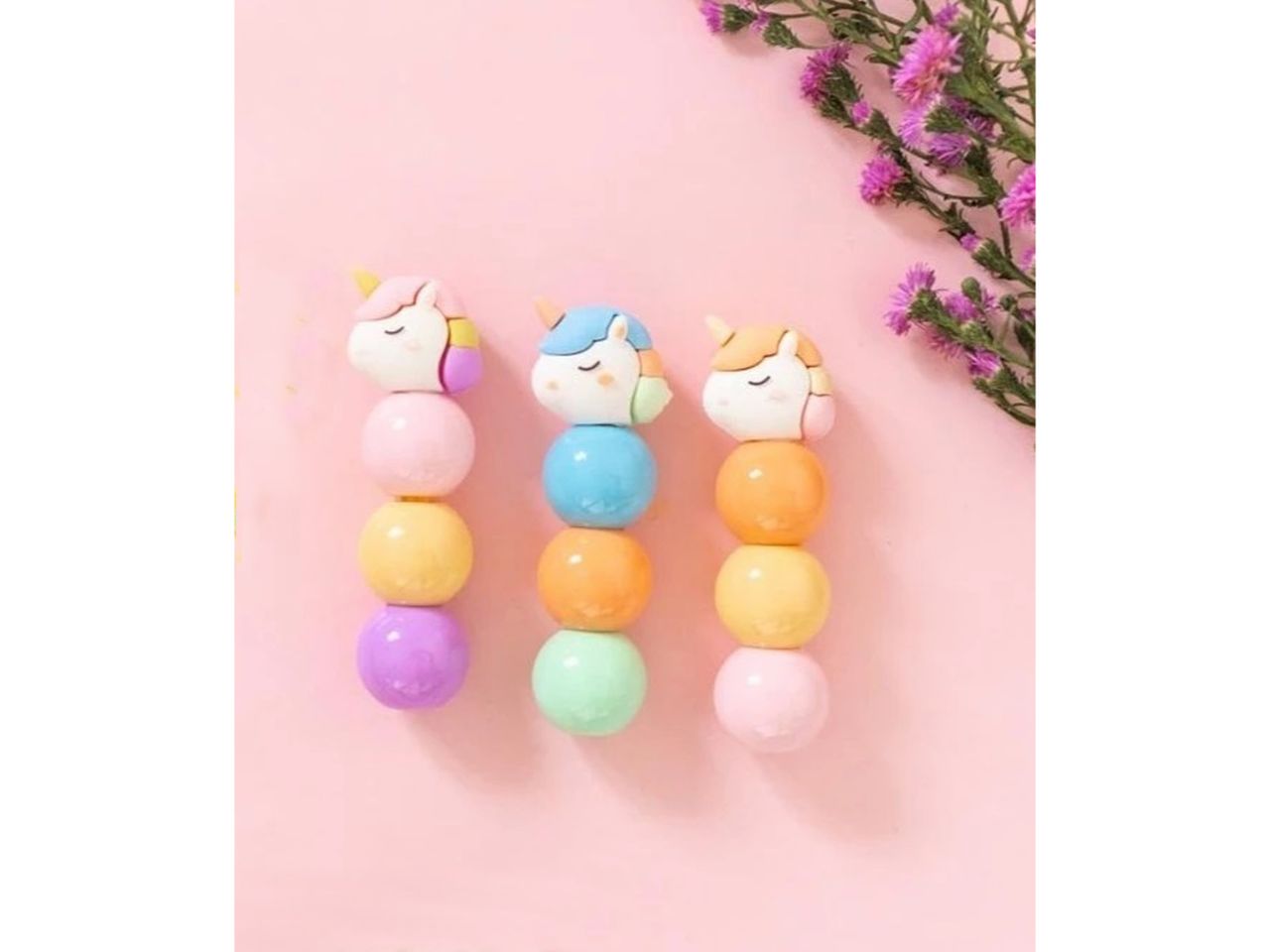 Evidenziatori unicorno - il set comprende 4 evidenziatori in colori assortiti h.10,5cm