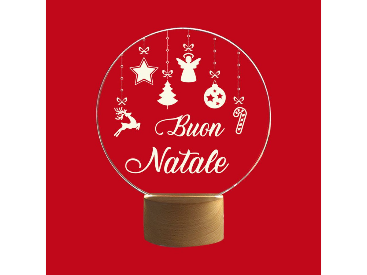 Lampada acrilico serigrafato round xmas