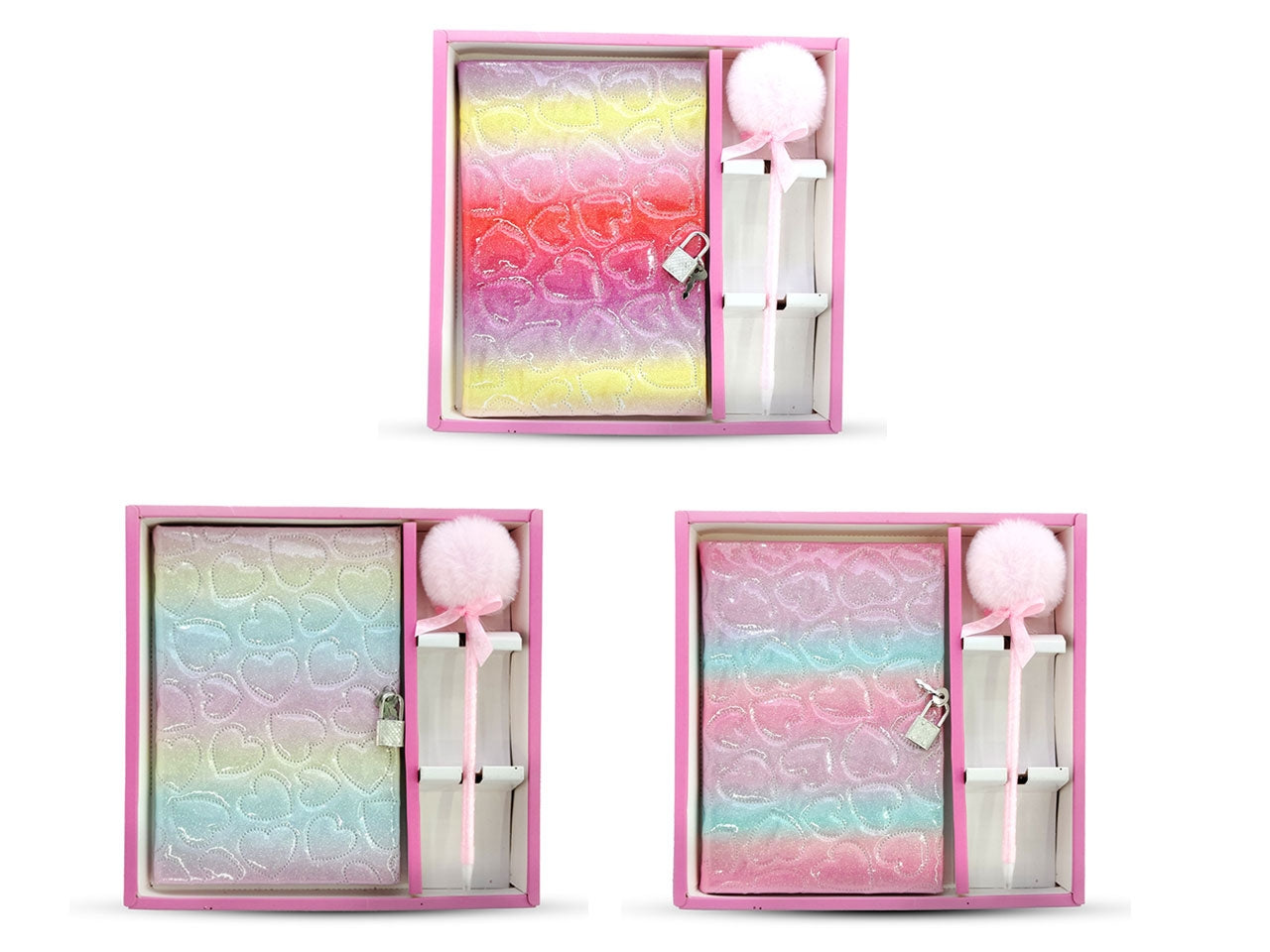 Diario segreto heart glitter rainbow