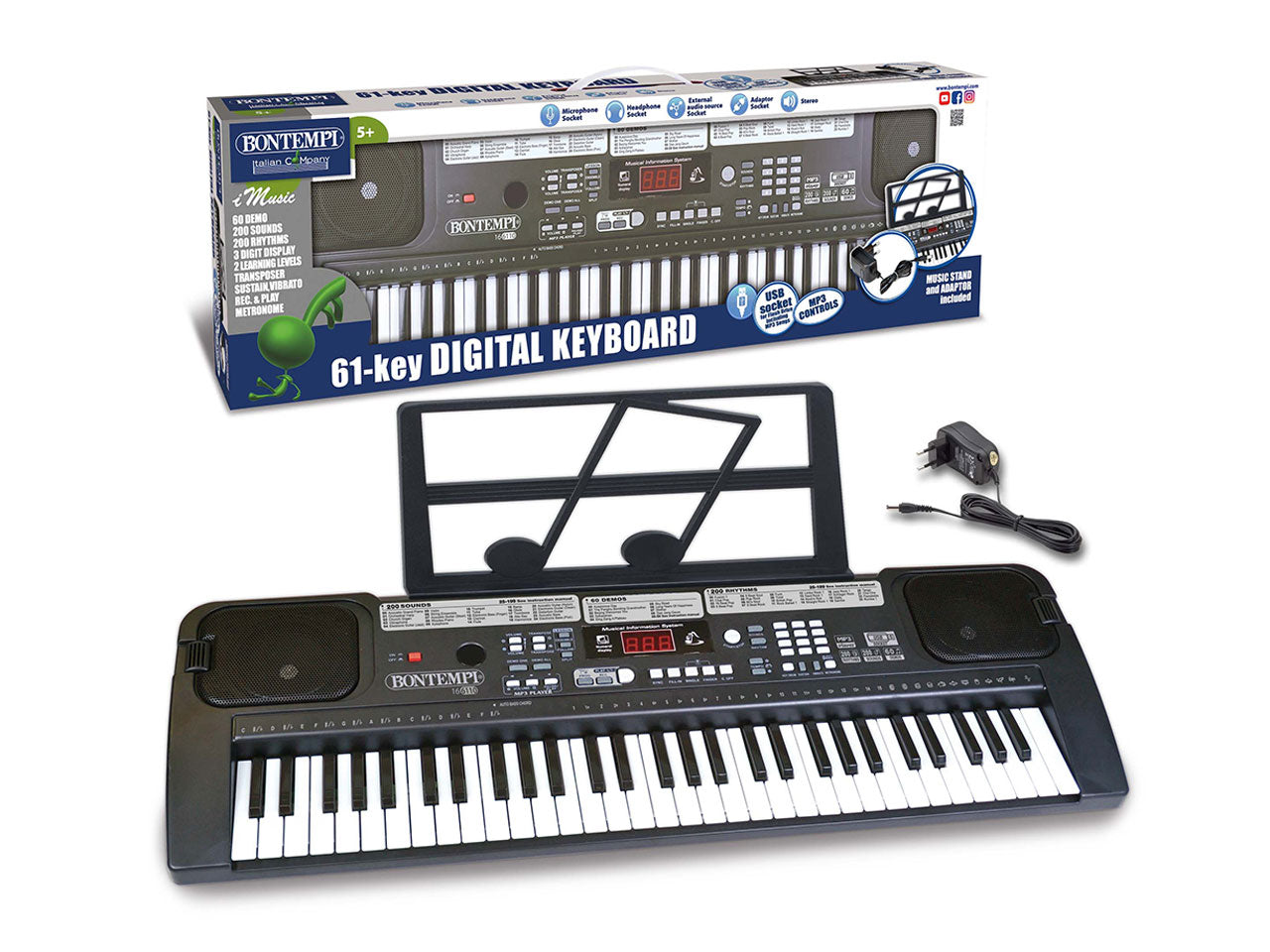 Tastiera digitale 61 tasti c/usb 166110