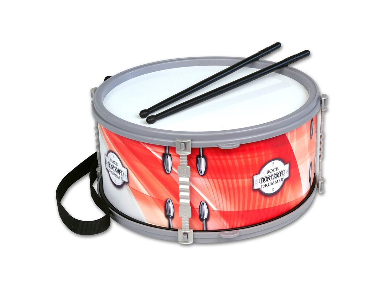 Tamburo doppia membrana con tracolla completo di bacchette