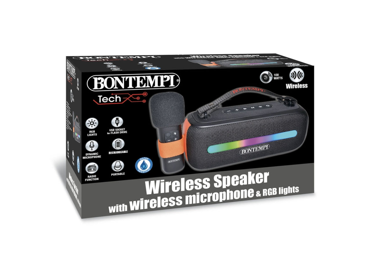 Cassa portatile wireless con microfono