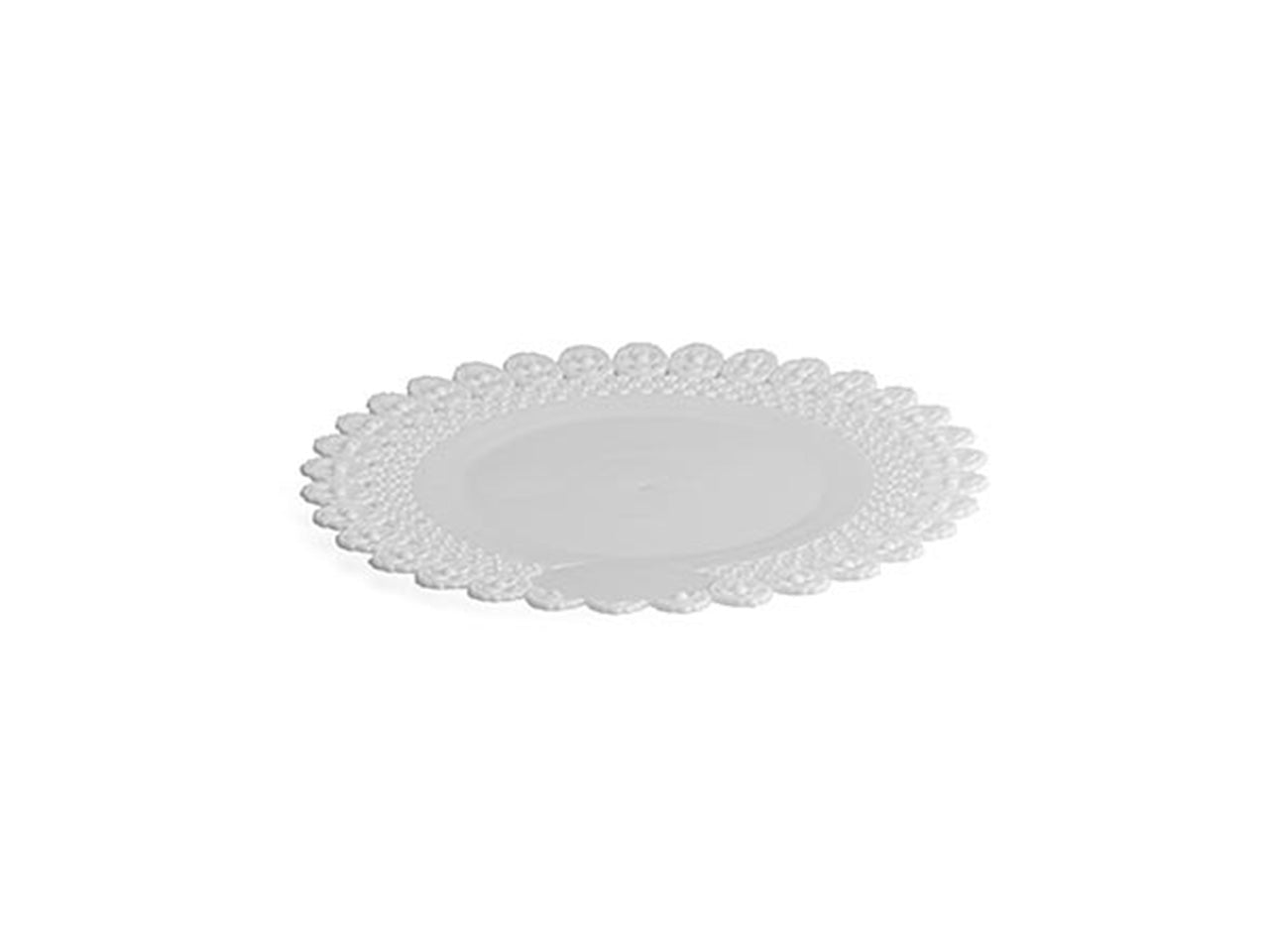 Vassoio rotondo trinato misura d.30cm colore bianco 2 pezzi