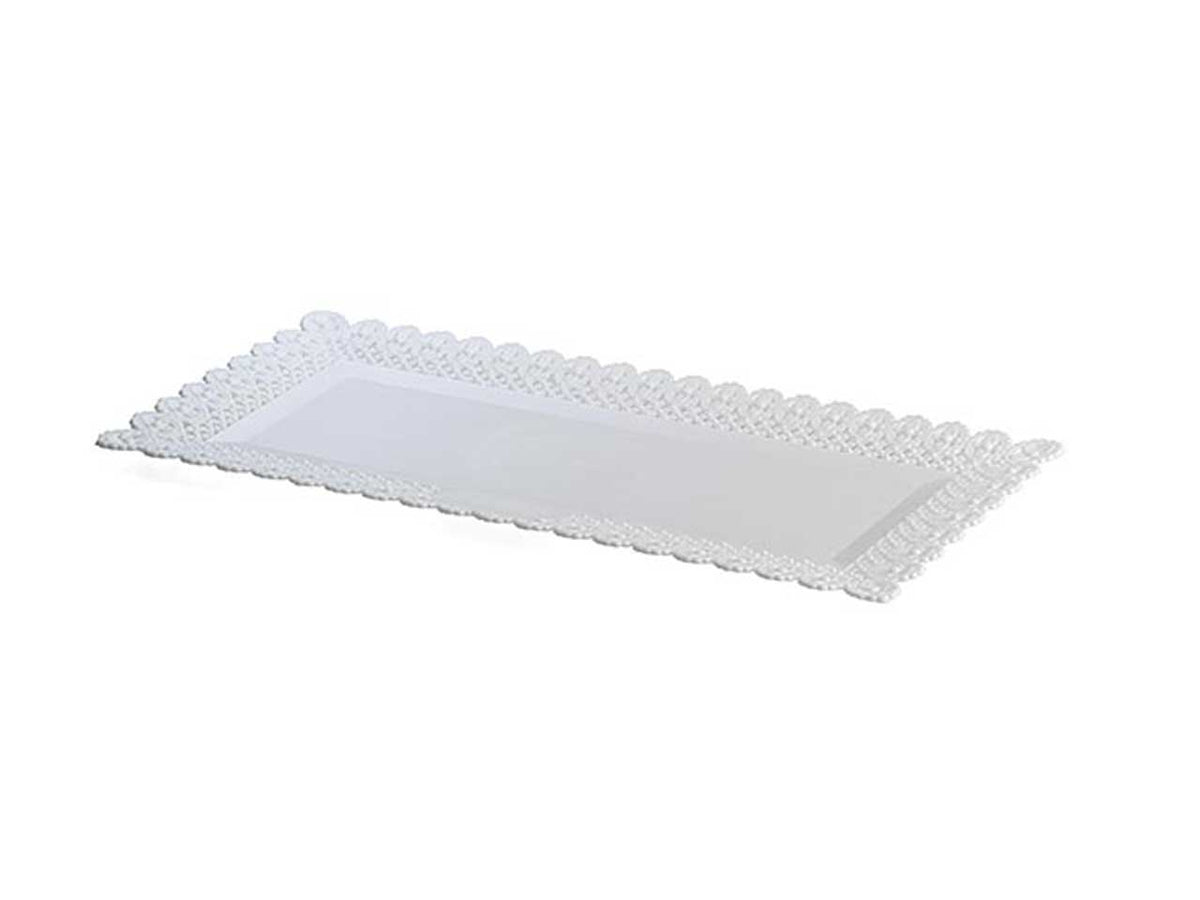 Vassoi trinati misura 30x17cm colore bianco la confezione comprende 2 vassoi