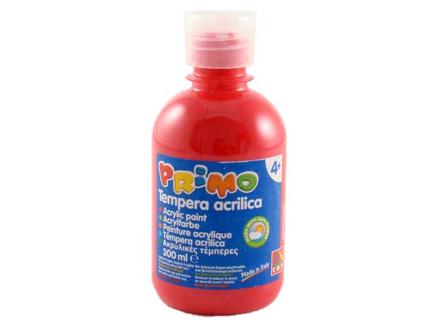 Tempera acrilica Primo in rosso scarlatto 300 ml