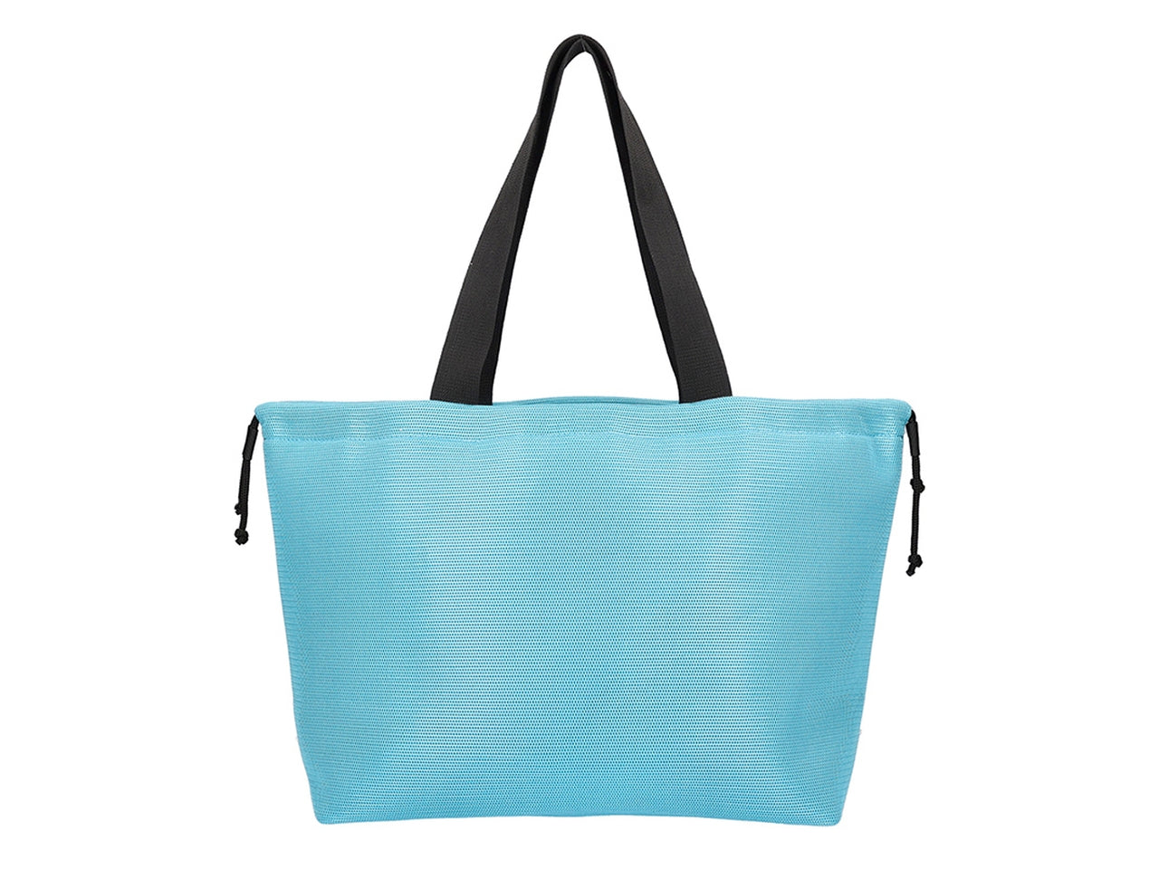 Borsa a sacco con coulisse di chiusura e corde trekking 38x30x16cm azzurra