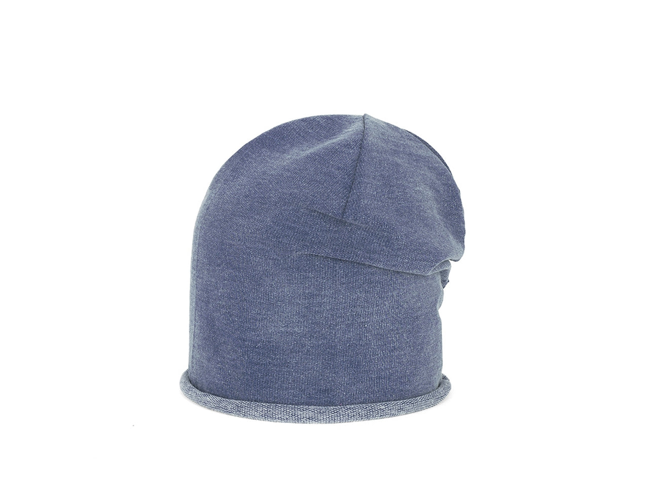 Cappello oversize jersey tinta unita denim taglia unica