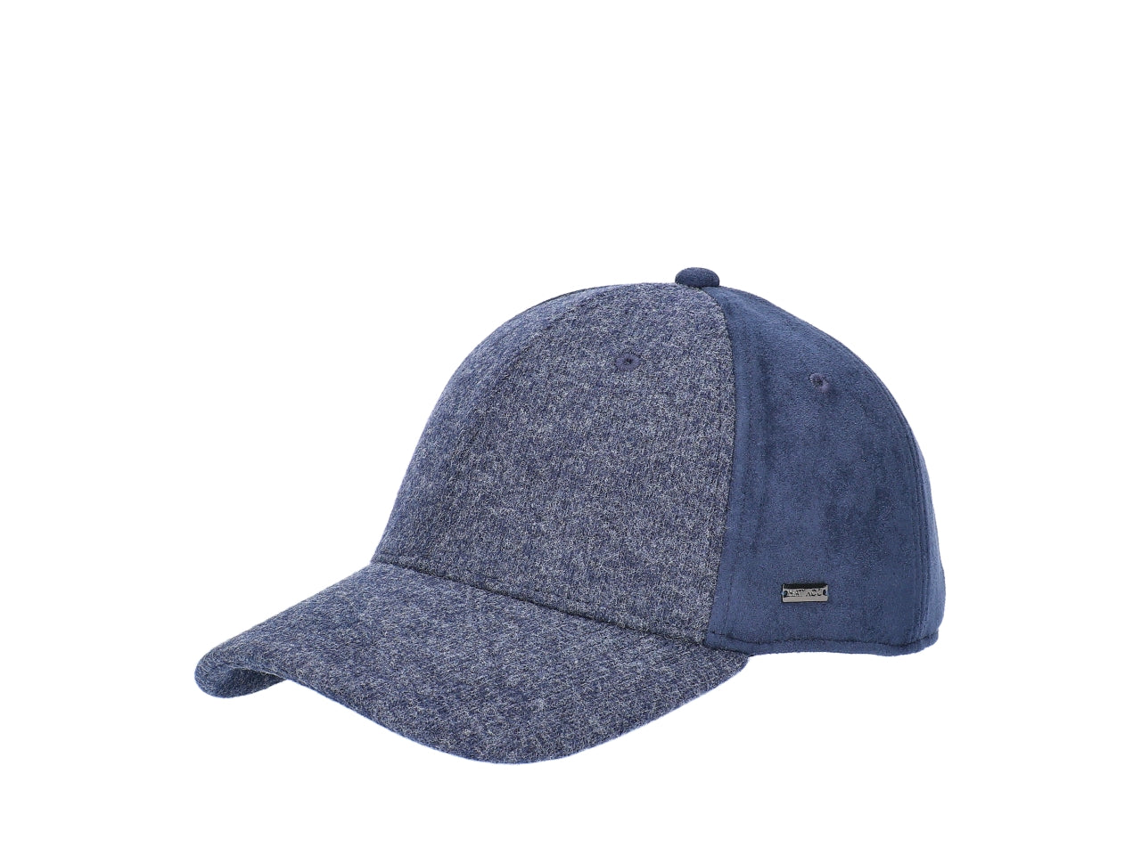 Cappello baseball in maglia e finto scamosciato blu