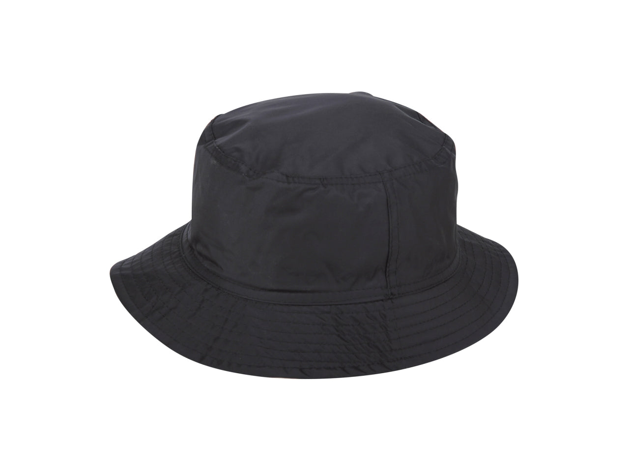 Copricapo bucket nylon reversibile con interno in tessuto scozzese nero