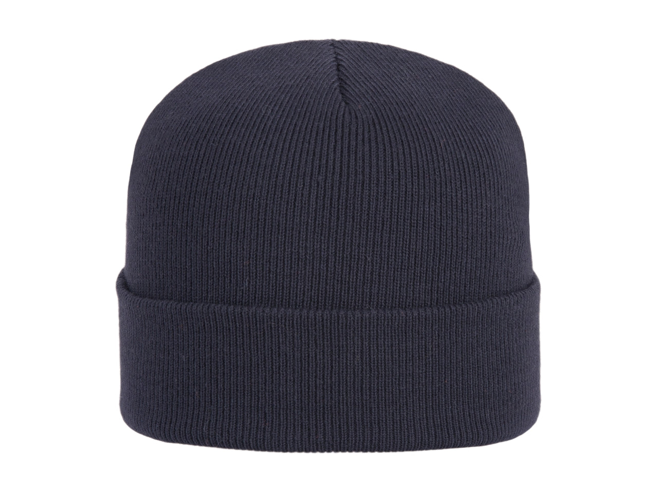 Cuffia tinta unita con risvolto blu