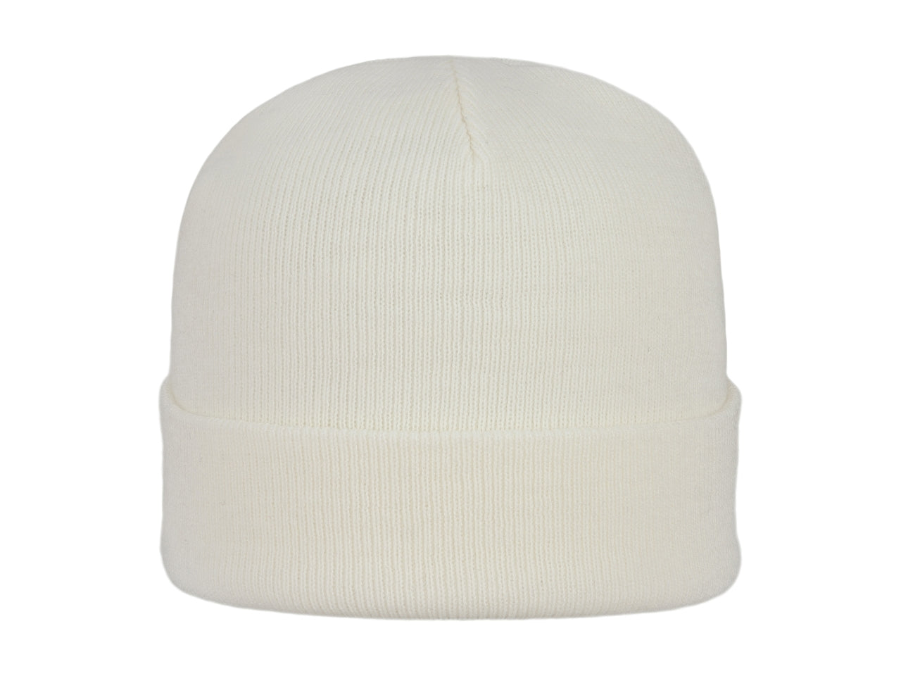 Cuffia tinta unita con risvolto panna