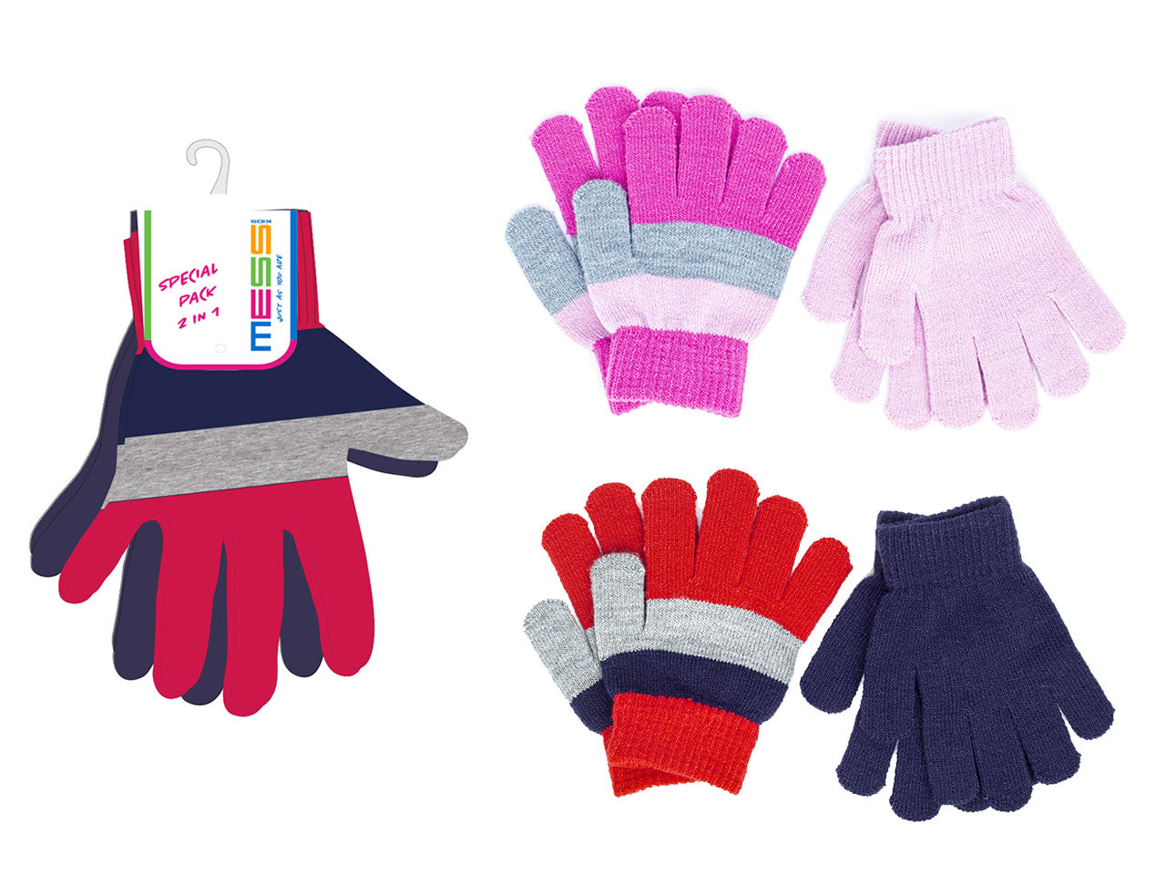 Guanto magico bambino pacco da due paia assortiti