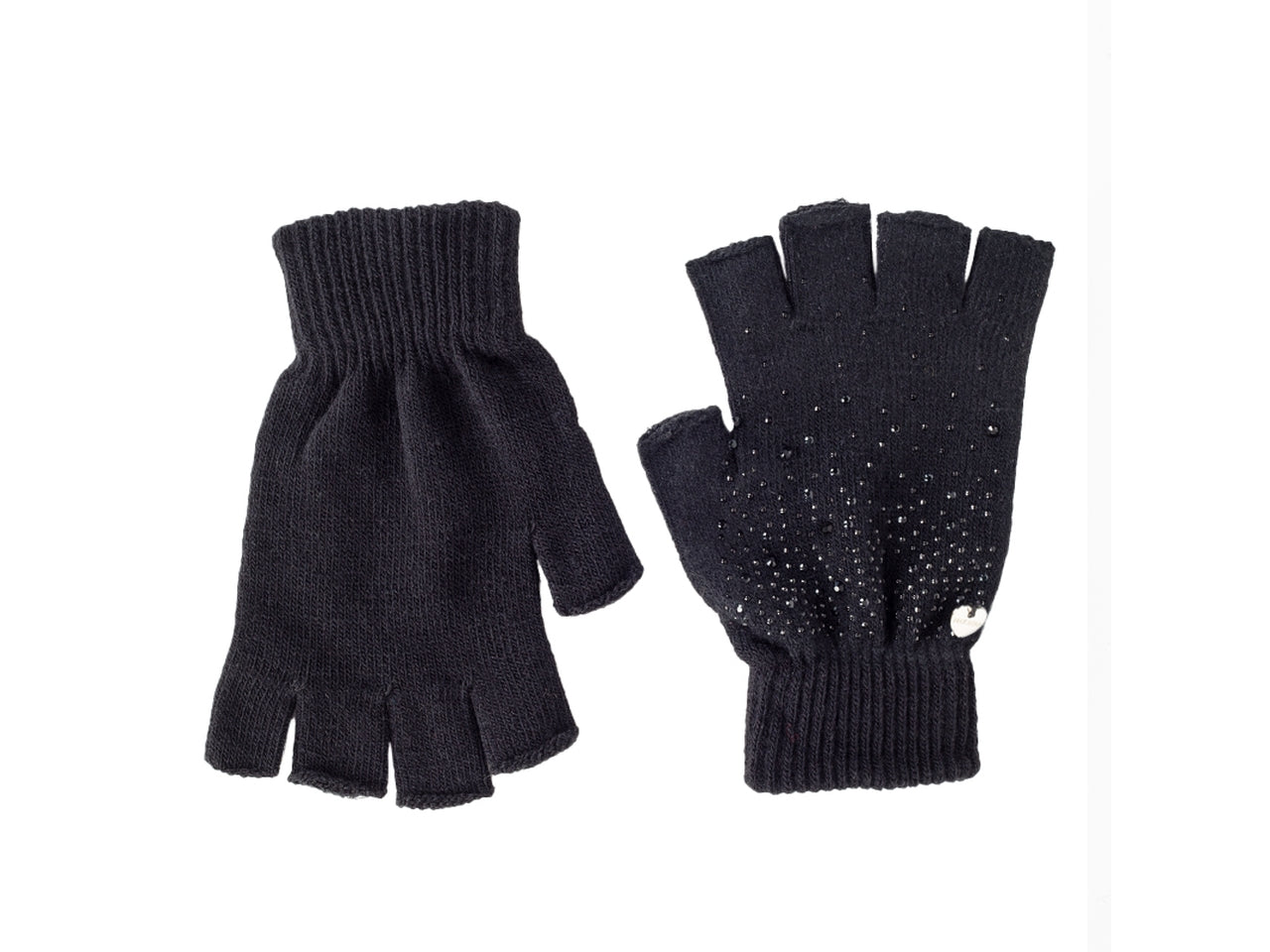 Guanto magico mezzedita con cascata borchie nero