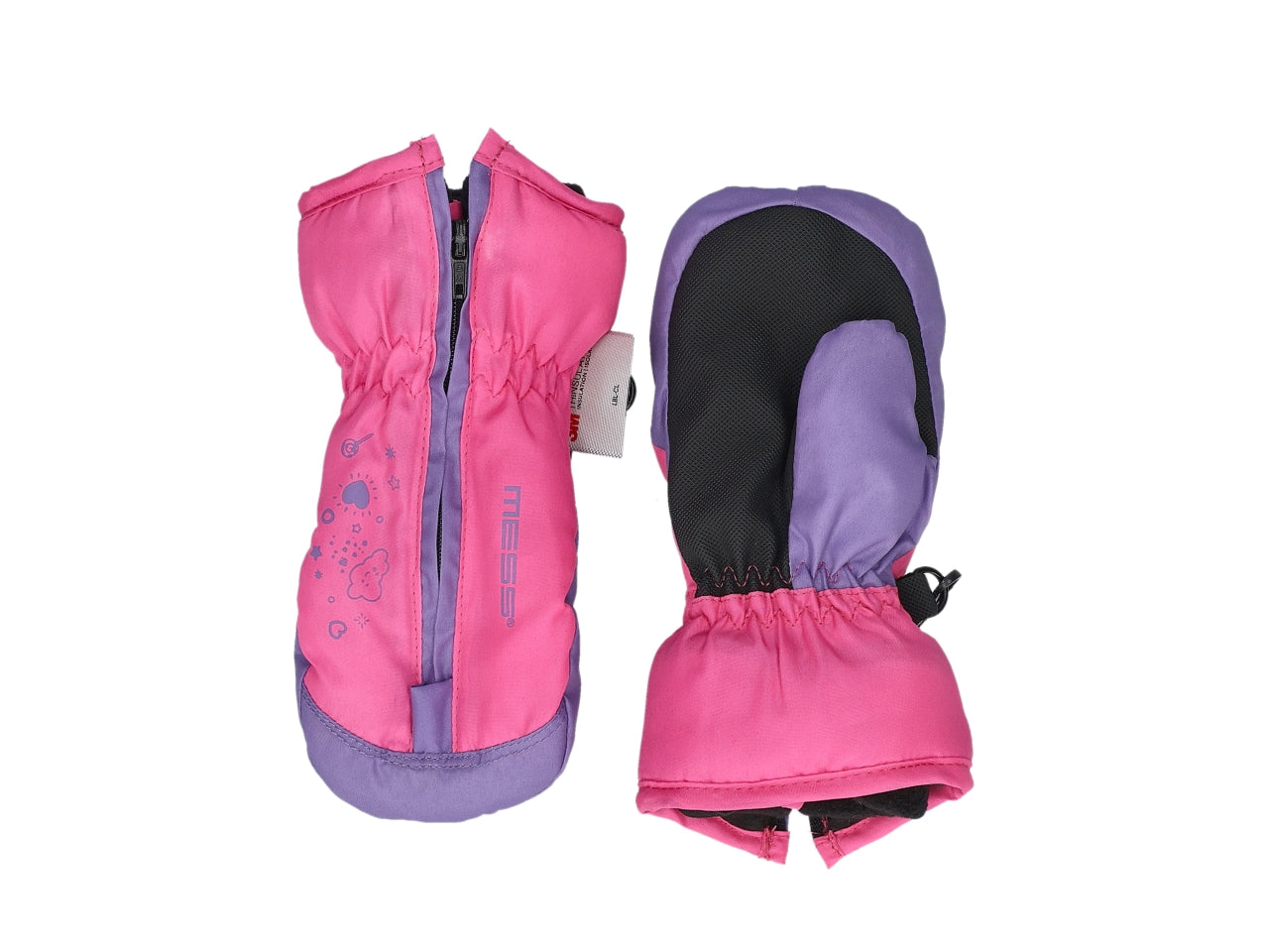 Muffola sci bambino multicolore con chiusura zip fuxia taglie assortite