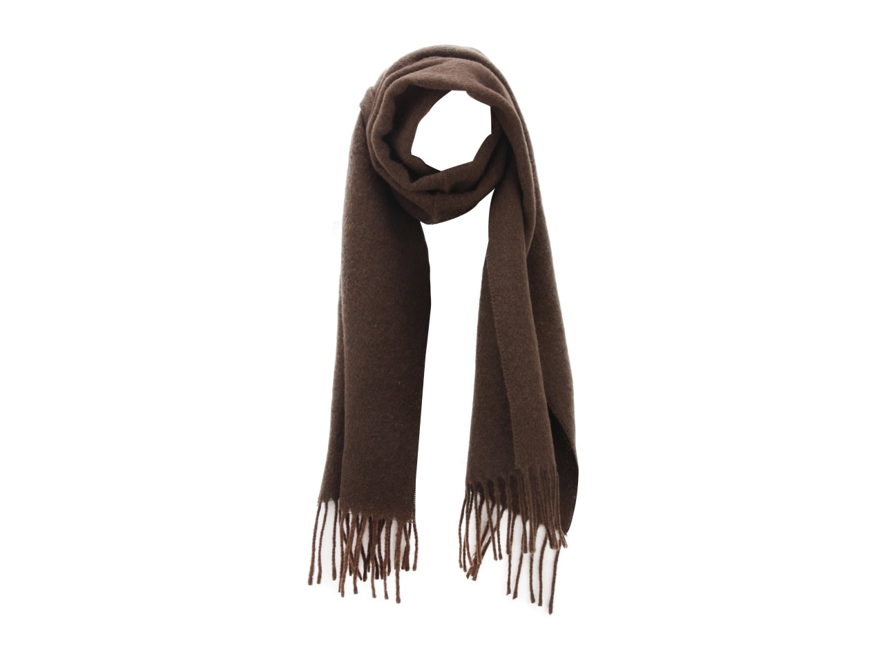 Sciarpa misto lana tinta unita 30x170cm marrone
