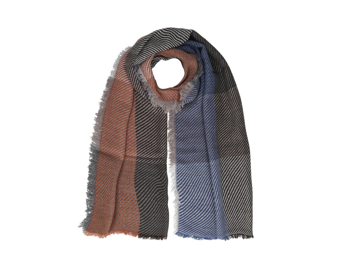 Sciarpa quadri colorati 63x190cm royal