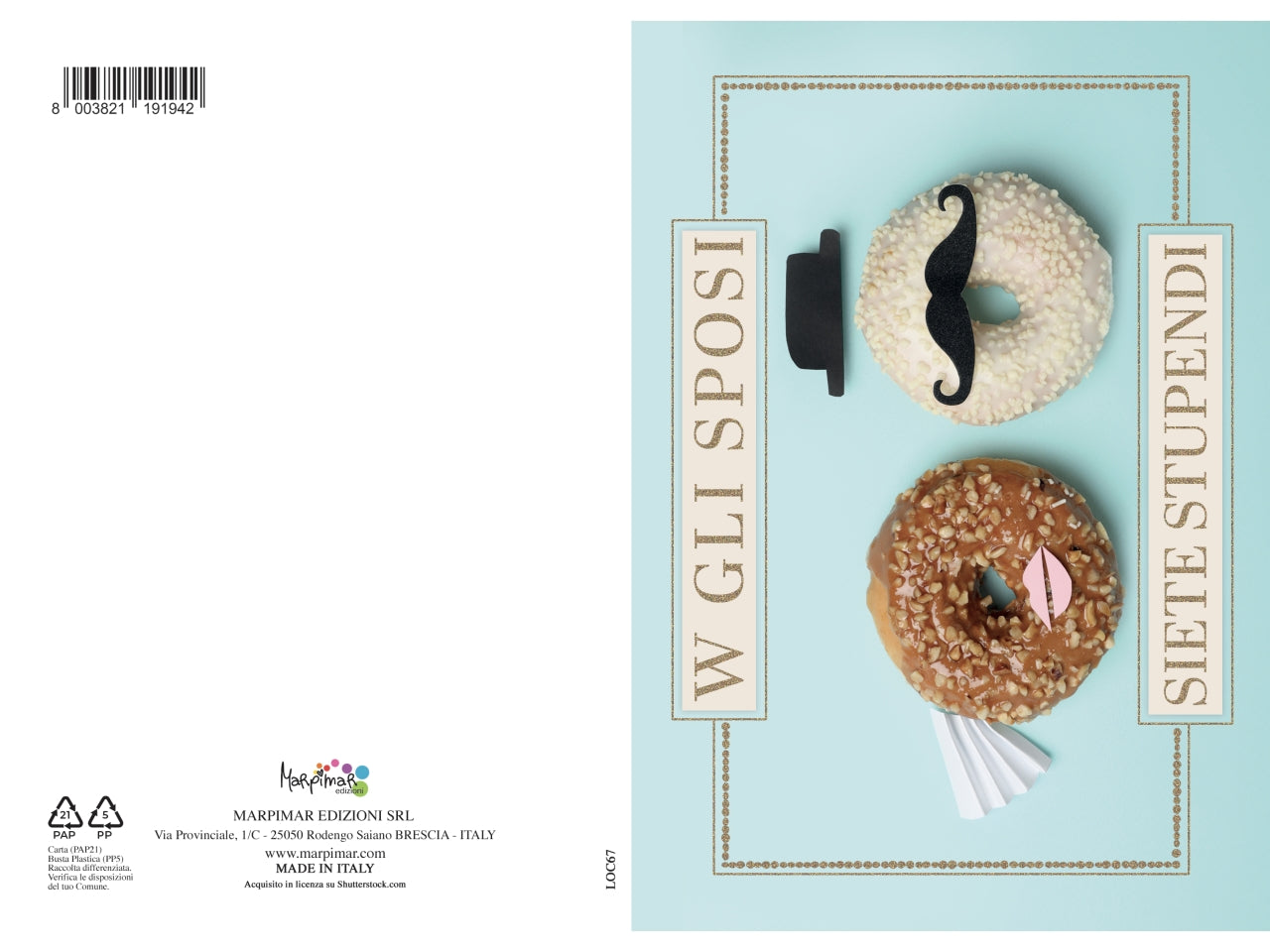 Biglietto matrimonio con foil oro