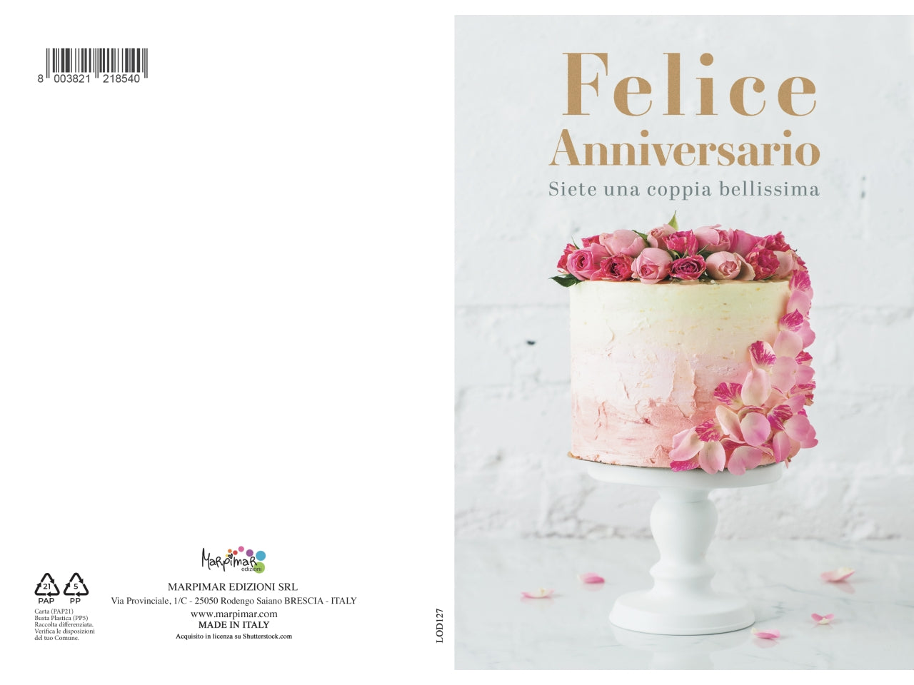 Biglietto anniversario con foil