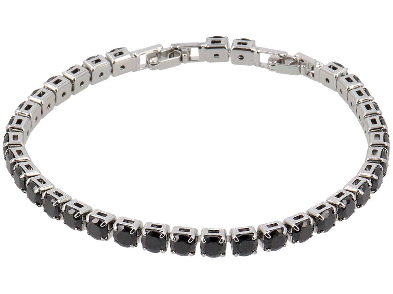Bracciale tennis 5mm con zirconi neri