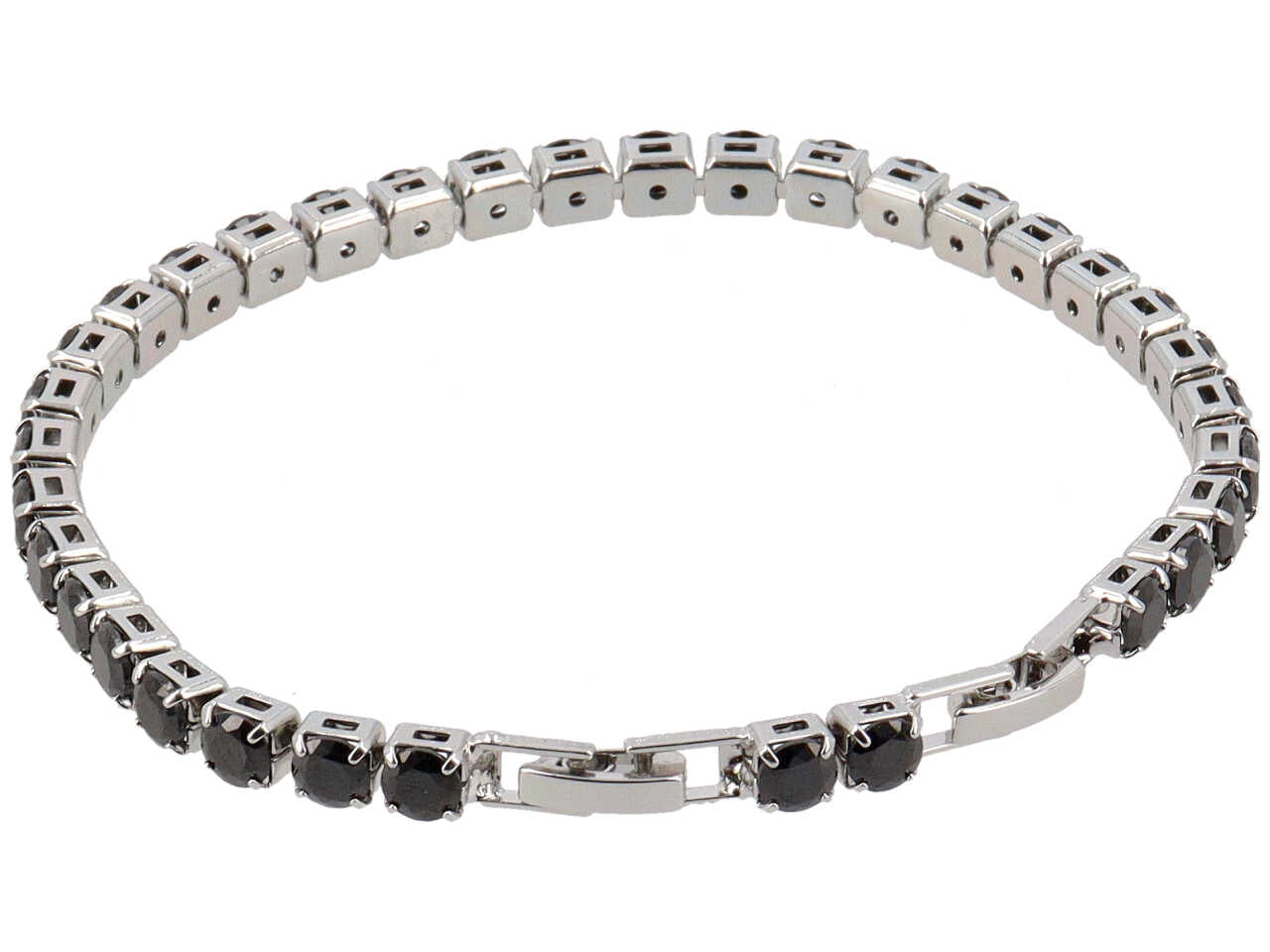 Bracciale tennis 5mm con zirconi neri