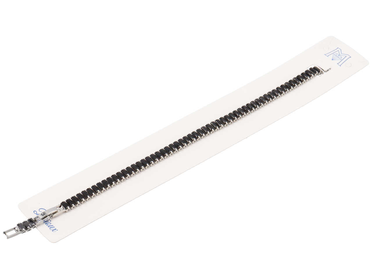 Bracciale con zirconi rettangoli neri