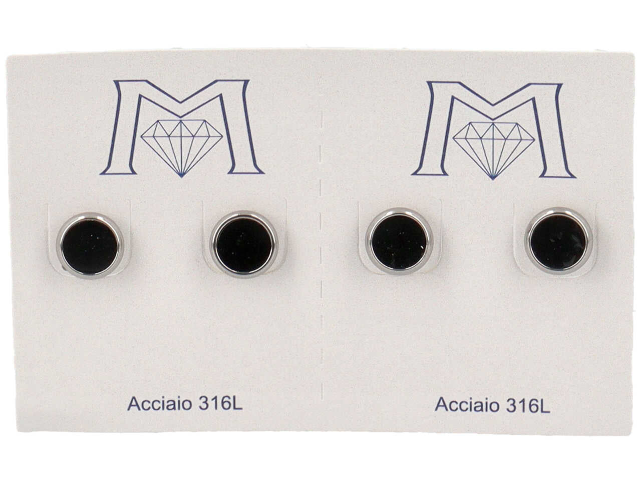 Orecchini tondi neri - la confezione contiene 2 paia