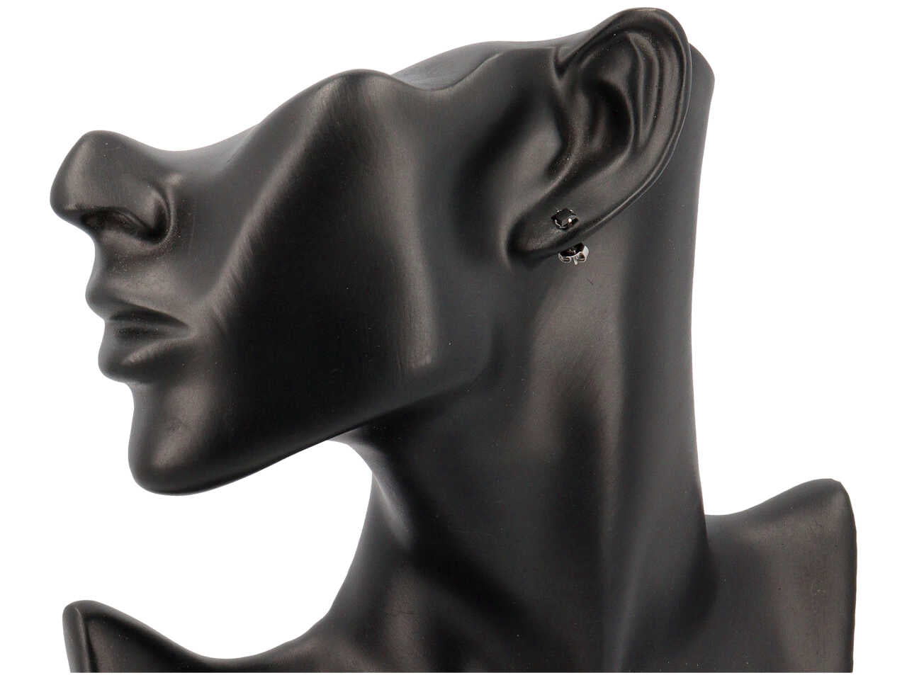 Orecchini con zirconi neri 4mm - la confezione contiene 6 paia