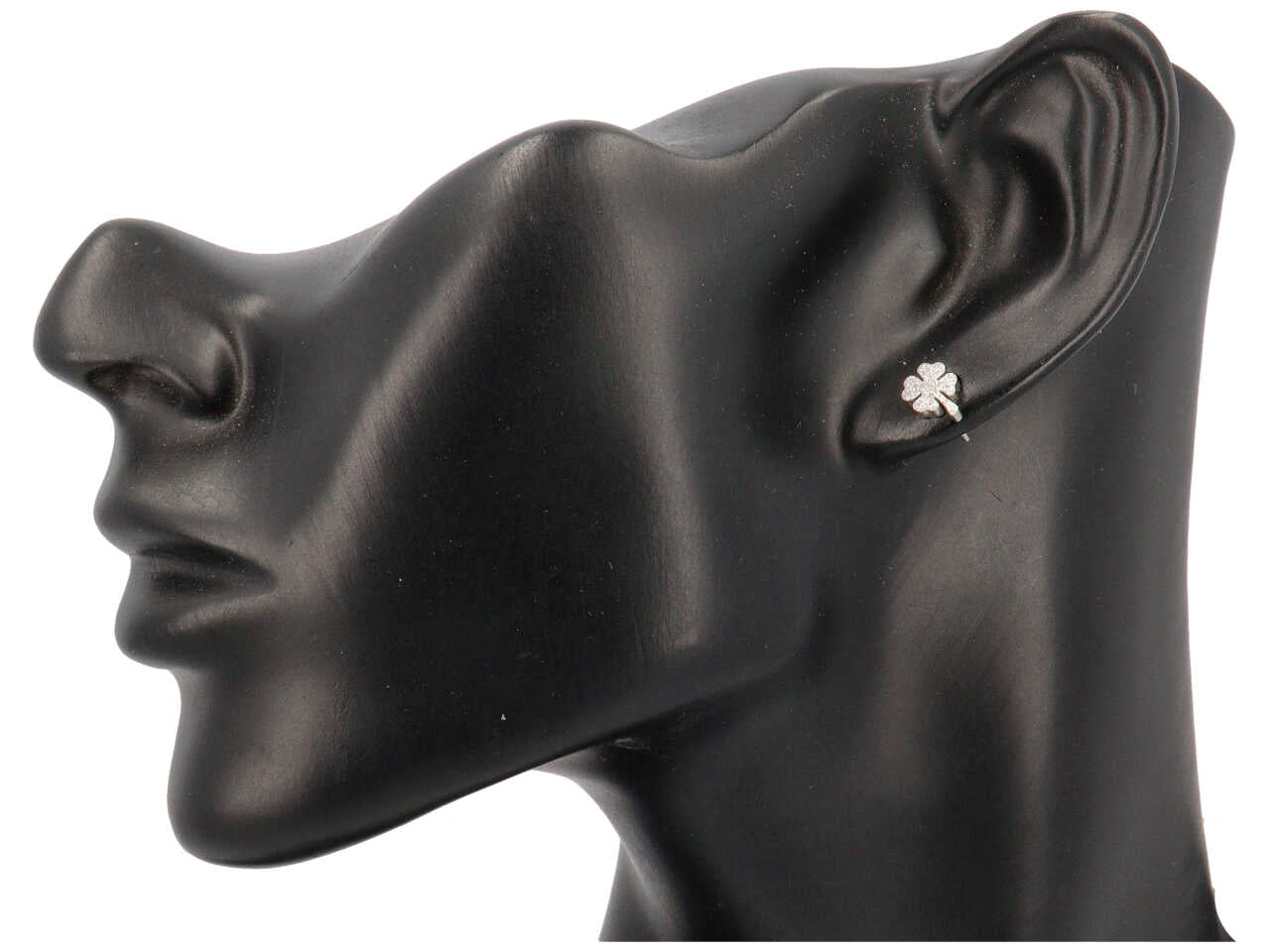 Orecchini acciaio quadrifoglio diamantato 2 paia