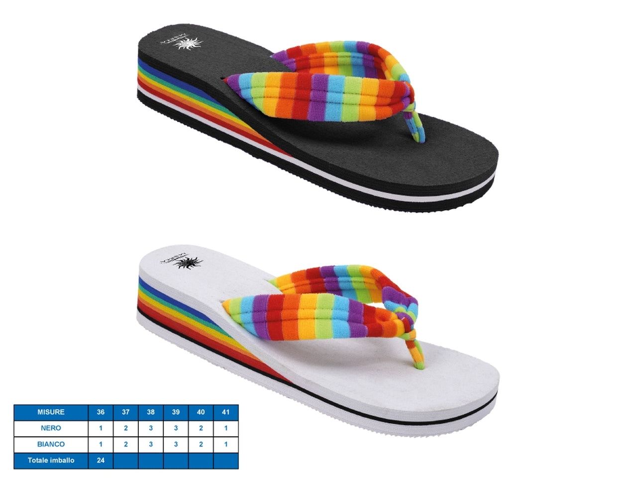 Ciabatta donna multicolor tg36-41 2 assortiti