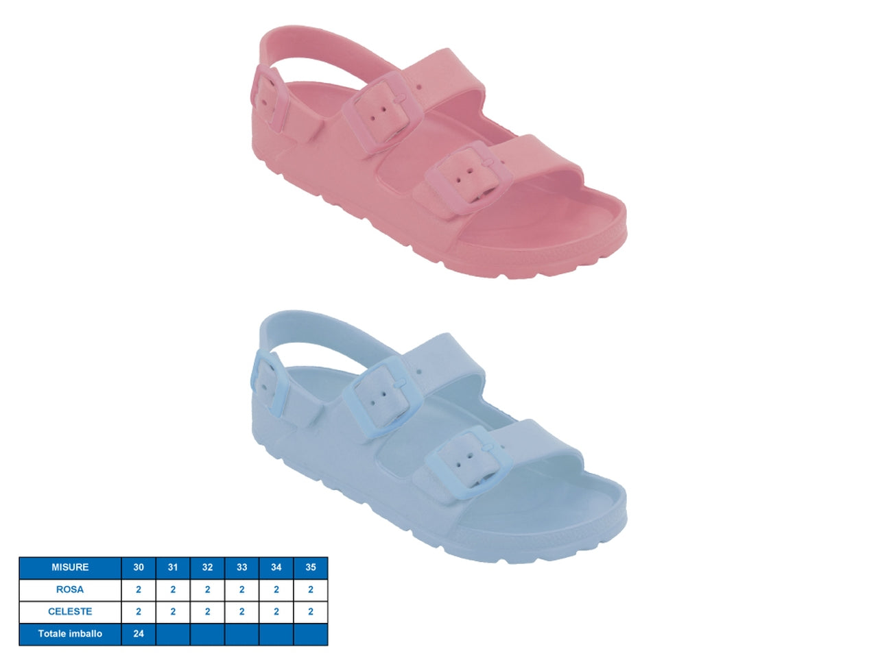 Sandalo per bambini in gomma con cinturino regolabile, Panarea in colore assortiti, taglie dal 30 al 35