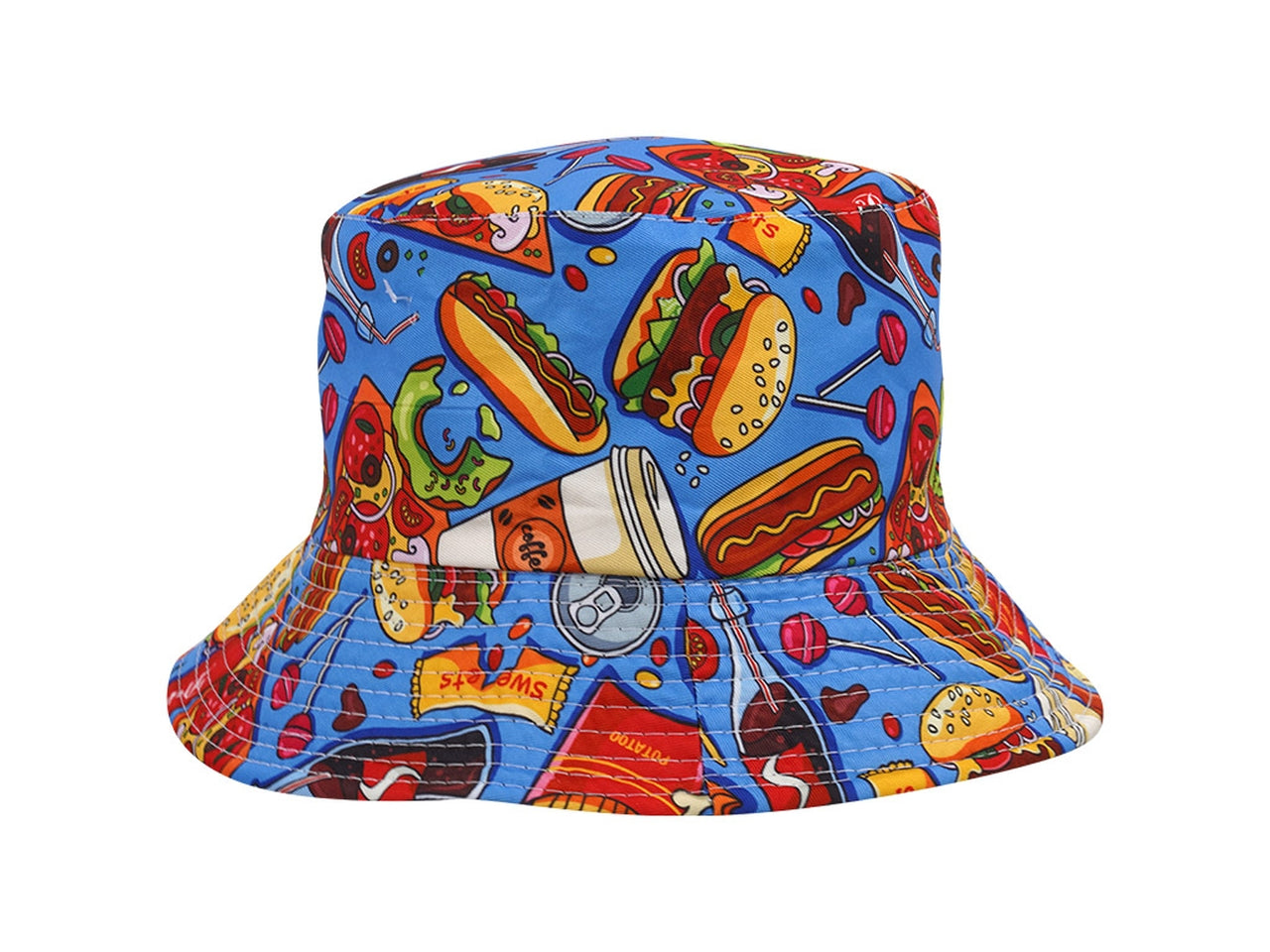 Cappello pescatore per uomo/donna american food multicolor in poliestere taglia 57/unica - M@rea