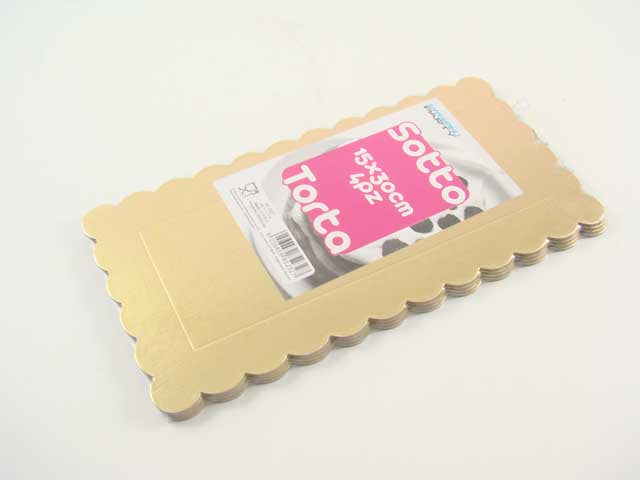 Sotto torta rett.15x30 4 pezzi oro 2327