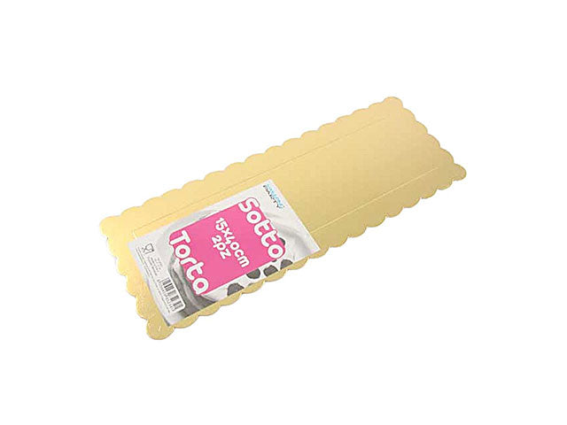 Sotto torta rett.15x40cm 2 pezzi oro 2341