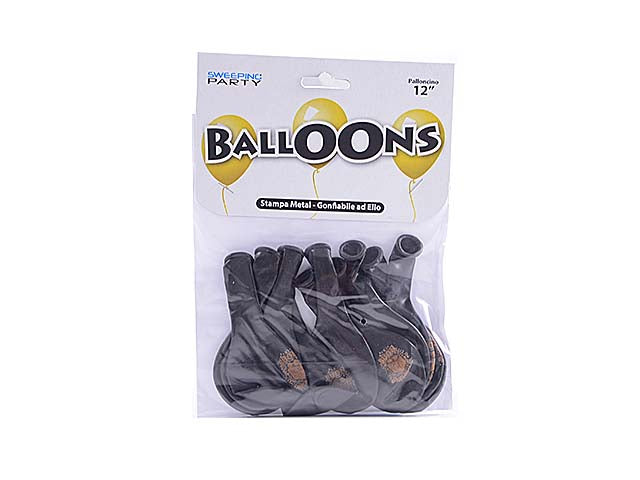Palloncino nero b.compleanno 10 pezzi 00354