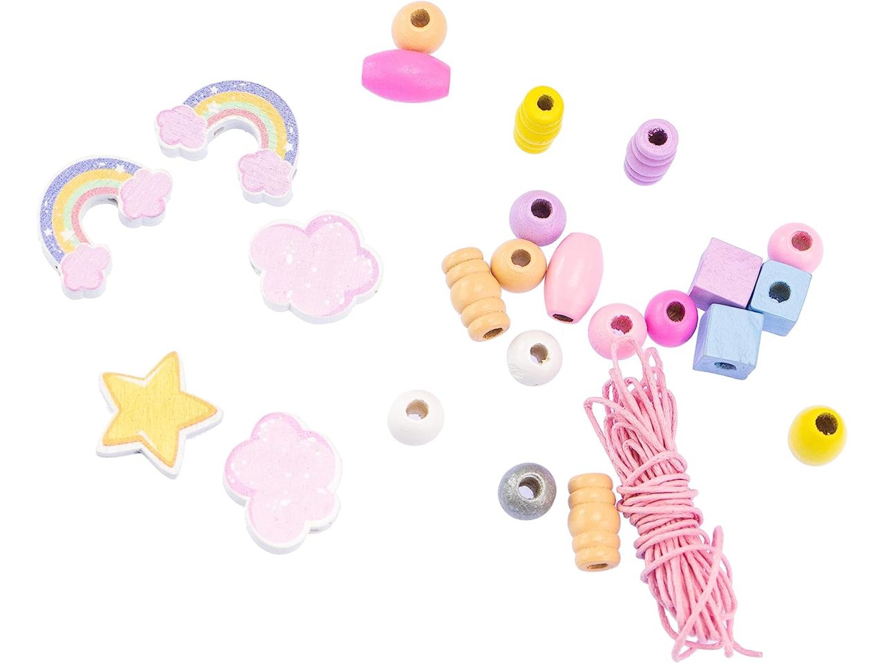 Wooden bead mini box assorted