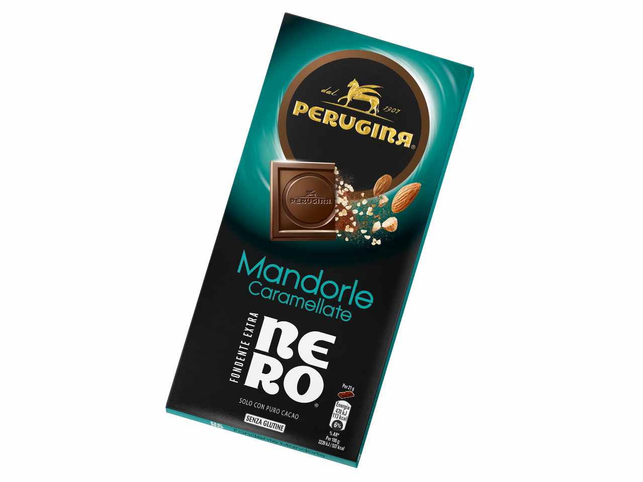 Perugina nero tavoletta mandorle caramellate 85gr