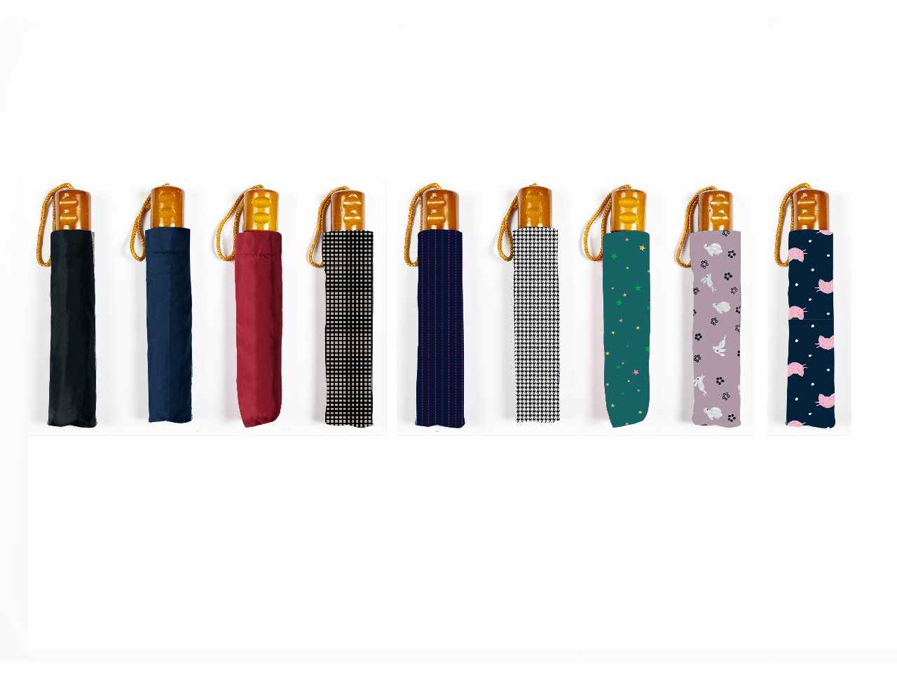 Ombrello pongee mini imp.legno 8125/1