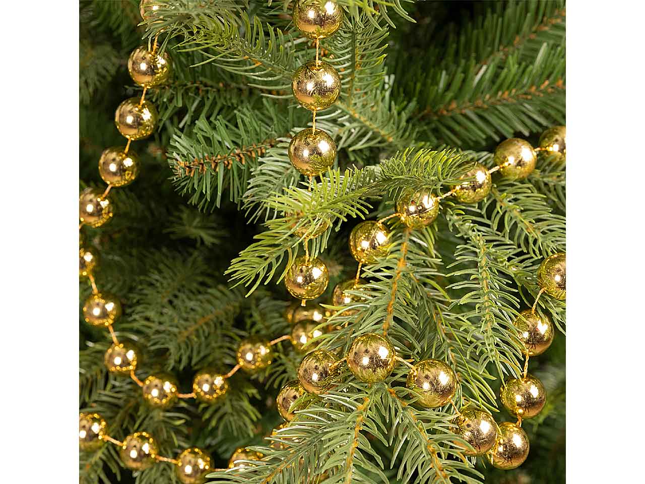 Ghirlanda con palle d.2x270cm oro