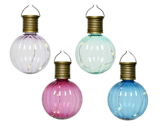 Luce solare rotonda da giardino in plastica capacità della batteria 40mah tensione 1,2v colore del led bianco caldo emissione luminosa 1lm 4 led pannello solare 2 v tipo di led microled autonomia 6 ore con inerruttore 4 colori assortiti d.8xh.11cm