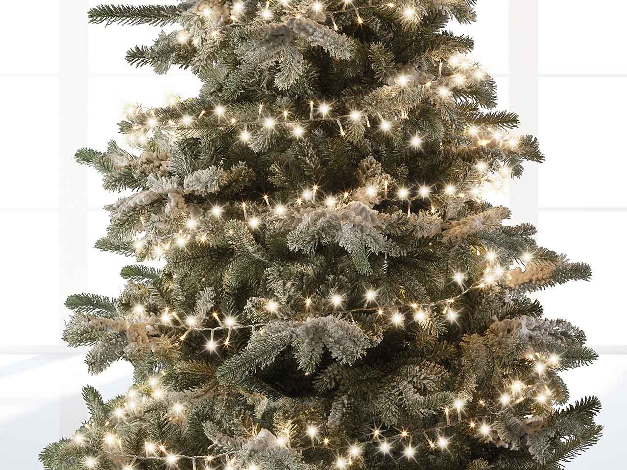 Catena luci 1500led bianco caldo 8 funzioni 34mt filo trasparente per uso interno/esterno