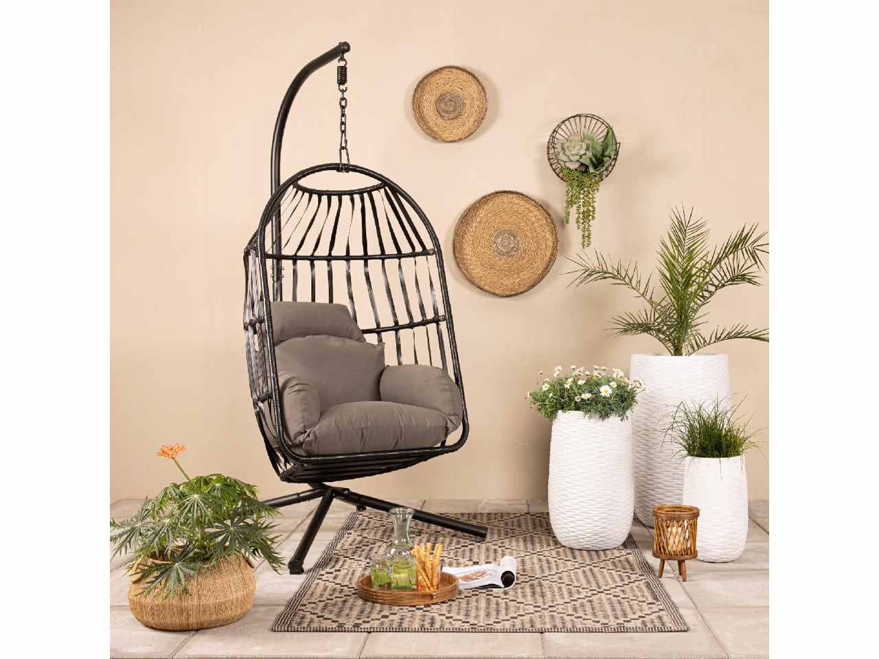 Sedia a uovo vimini d95x198cm 9840881 $ $