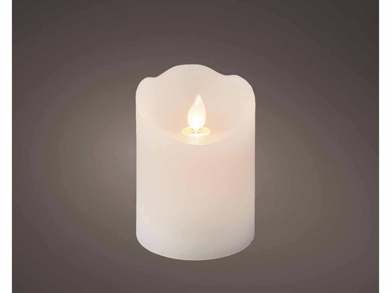 Candela led d.7,5x10cm a batteria bianca